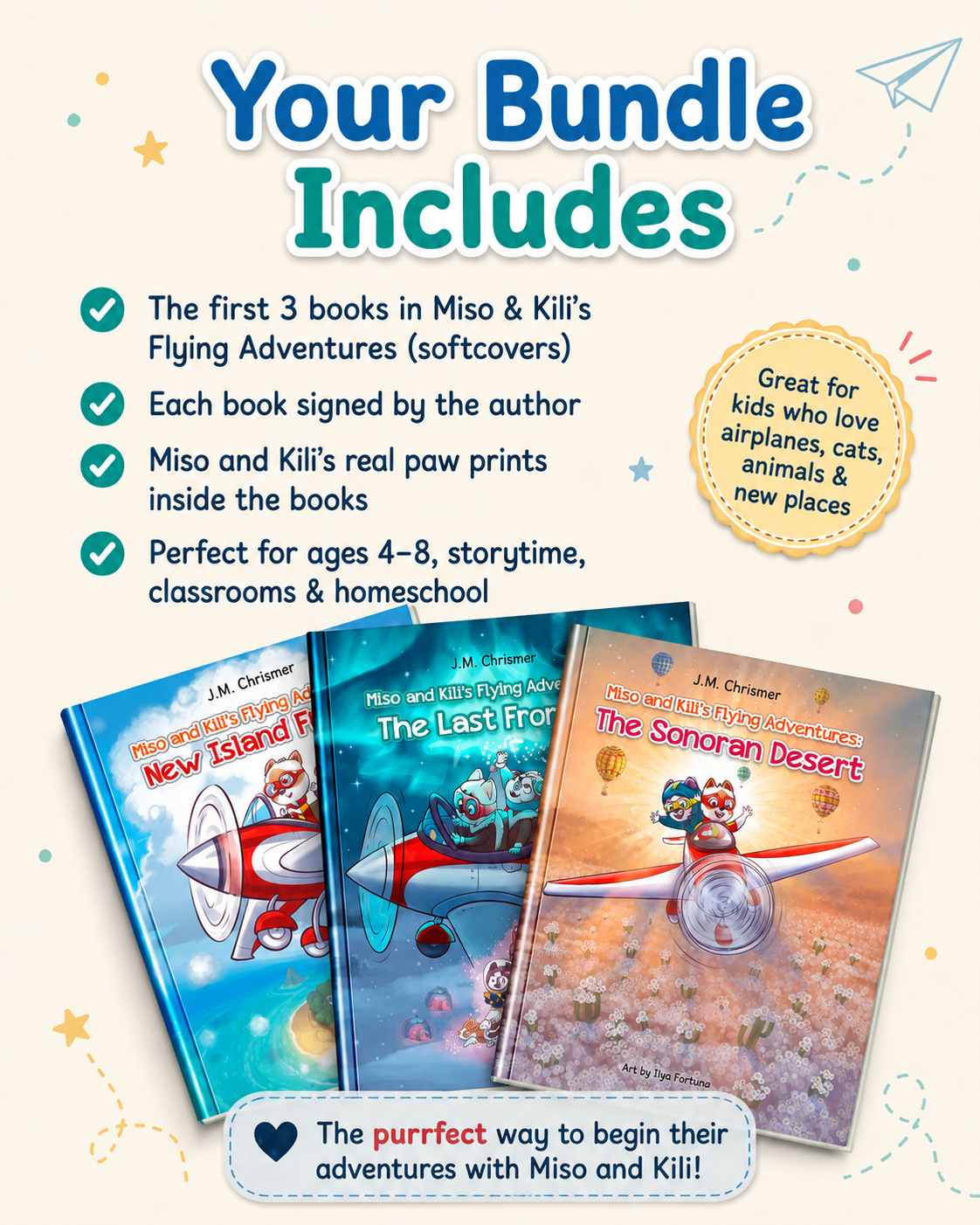 Miso & Kili’s Flying Adventures — Books 1–3 Bundle (softcovers)