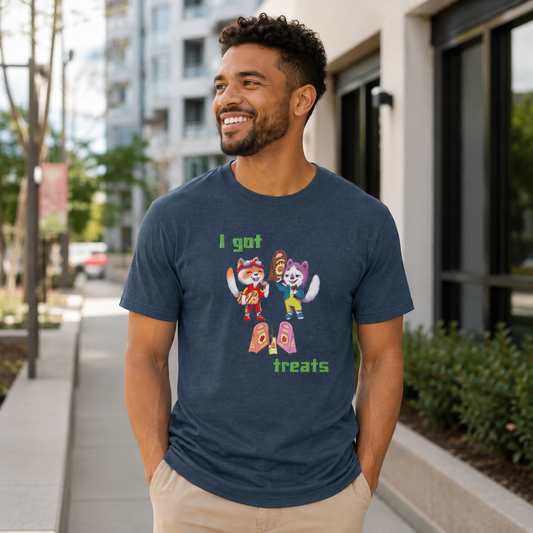 I got Treats (Unisex Tee) - S / Tri-Blend Indigo - T-Shirt