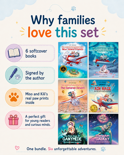 Miso & Kili's Flying Adventures: Complete Series Softcover Set (Books 1–6)