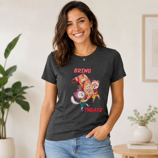 Bring Treats (Women’s Tee) - S / Tri-Blend Vintage Black - T-Shirt