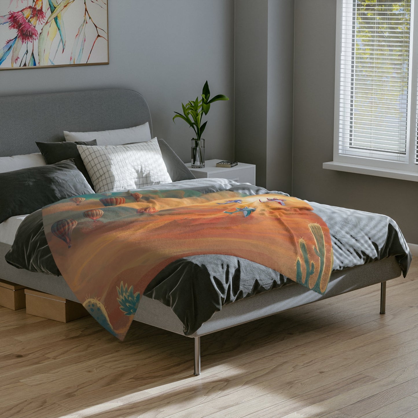 Miso and Kili Sonoran Desert Sunrise Blanket - 60’’ × 50’’ - Home Decor