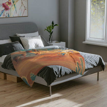 Miso and Kili Sonoran Desert Sunrise Blanket - 60’’ × 50’’ - Home Decor