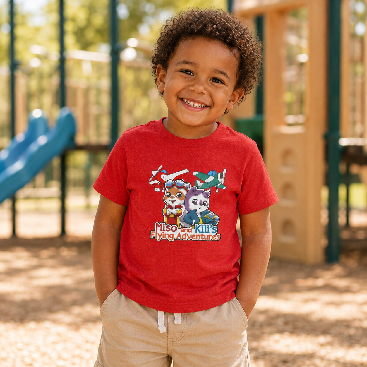 Miso & Kili’s Classic Logo Toddler Tee - Heather Red / 3T - Kids clothes