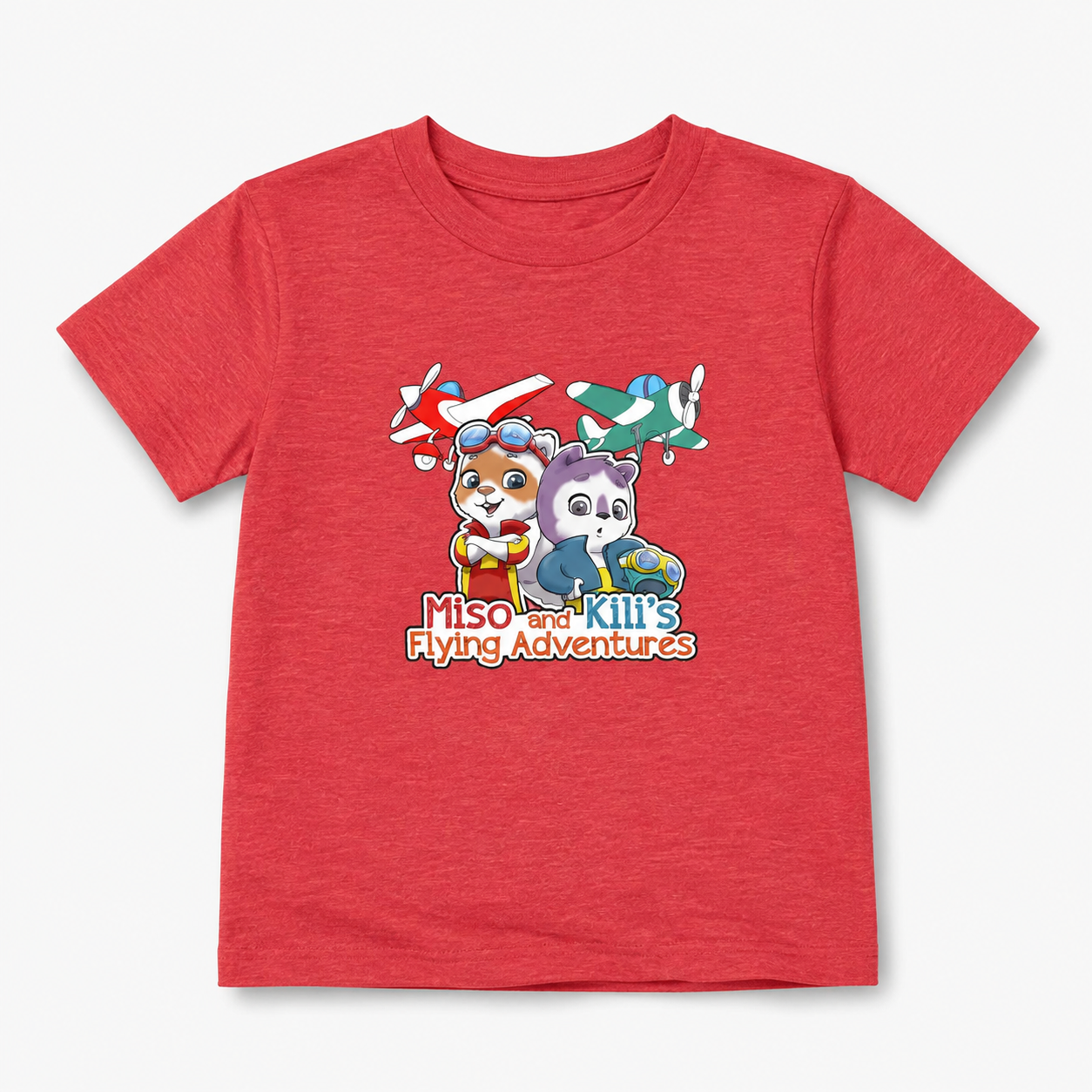 Miso & Kili’s Classic Logo Toddler Tee - Heather Red / 5T - Kids clothes