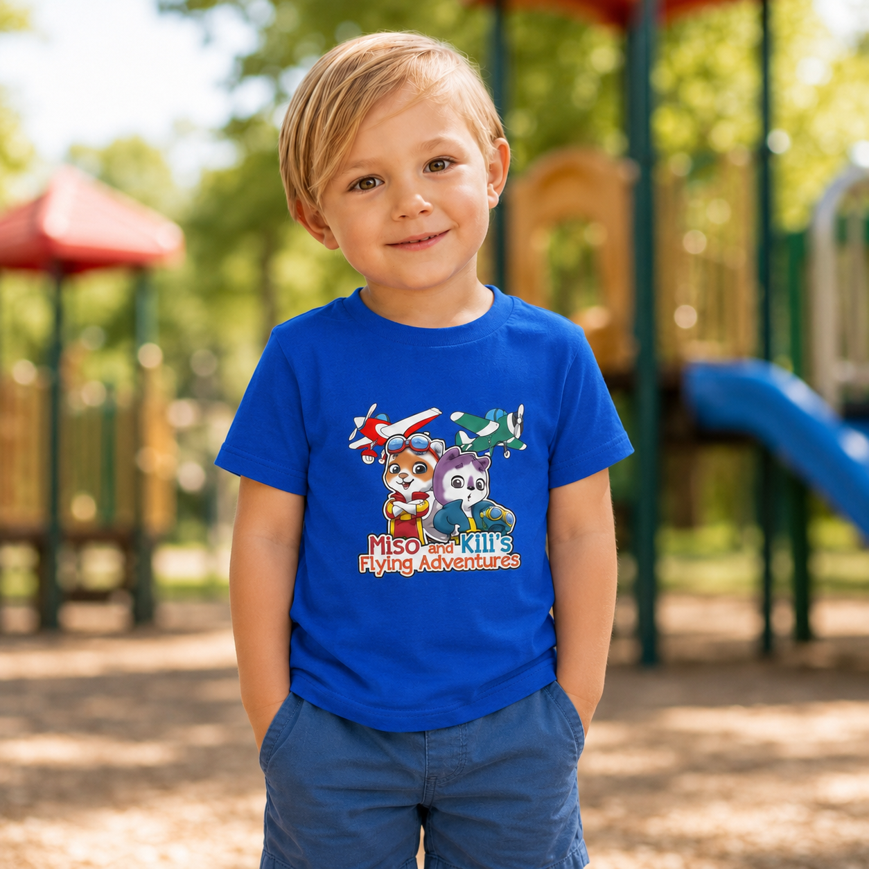 Miso & Kili’s Classic Logo Toddler Tee - True Royal / 3T - Kids clothes