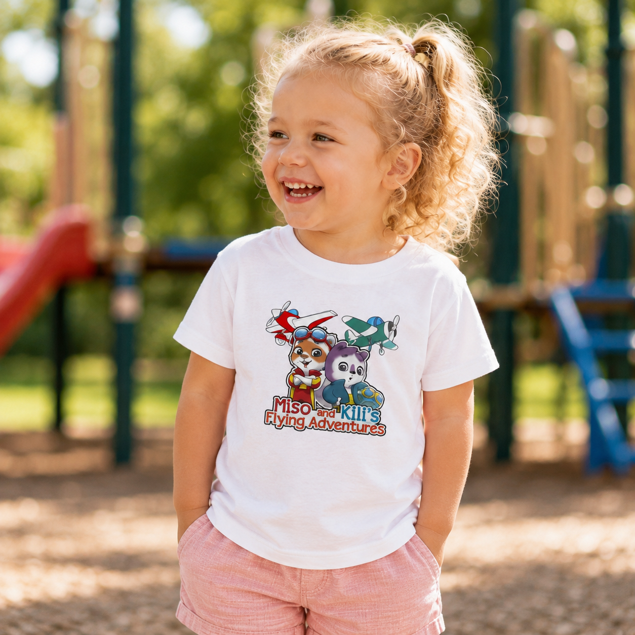 Miso & Kili’s Classic Logo Toddler Tee - White / 3T - Kids clothes